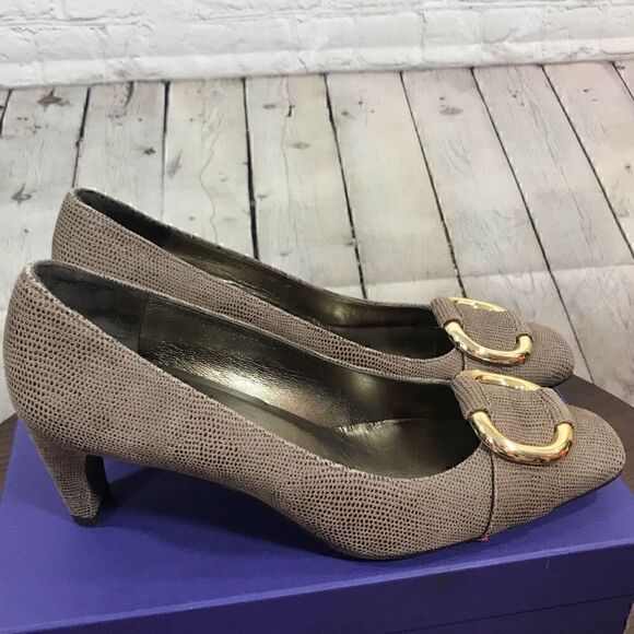 STUART WEITZMAN The Tube Haze Goose Bumps Nappa Leather Pumps like new size 10 - Picture 3 of 8